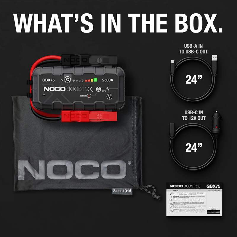 NOCO Boost X GBX75 2500A UltraSafe Jump Starter Power Pack 12V Battery Booster