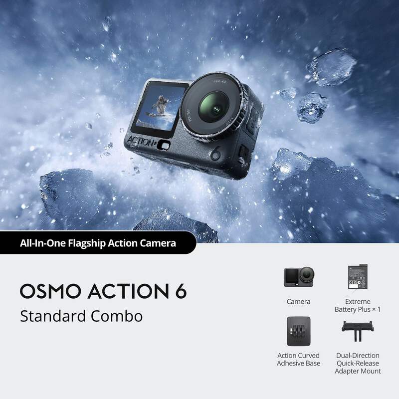 DJI Osmo Action 6 Standard Combo 4K 120fps Variable Aperture Action Camera