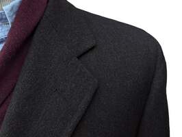 Vintage Chester Barrie Coat L/42 Dark Charcoal Brown Pure