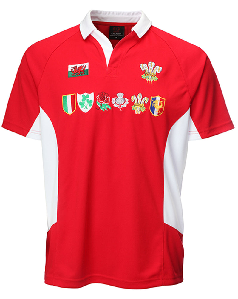 Six Nations Multi Logo PolyDry Rugby Shirt UK Manav