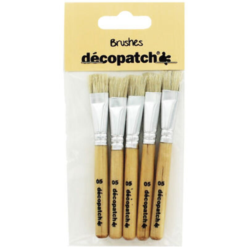Decopatch no.5 Hog Bristle Paste Brushes - 5pk Decopatch no.5 Hog Bristle Paste Brushes - 5pk