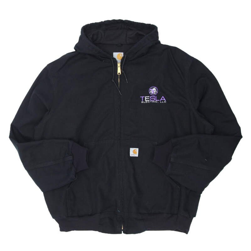 Vintage Carhartt J131 BLK Black Canvas Hooded Jacket Made In