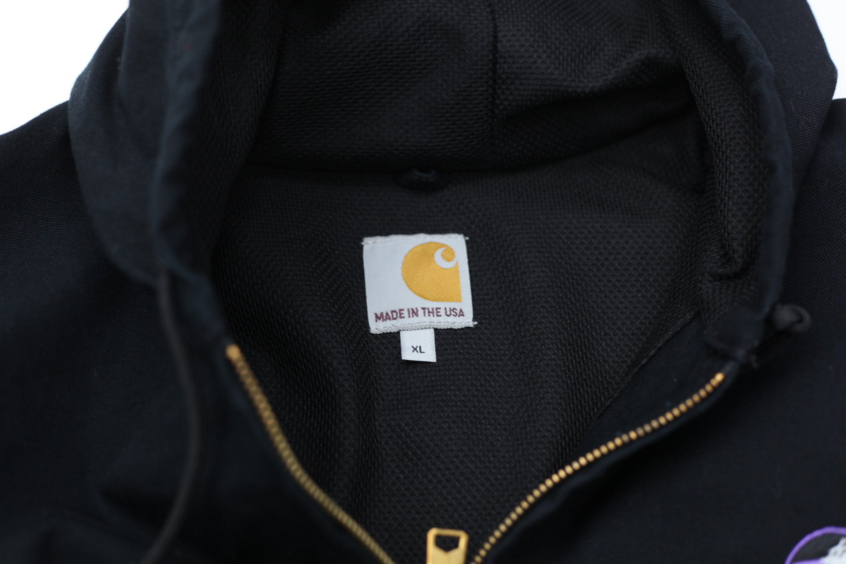 Vintage Carhartt J131 BLK Black Canvas Hooded Jacket Made In