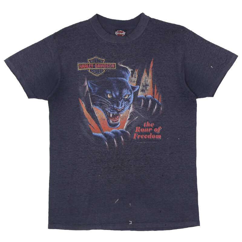 Vintage Harley Davidson 3D Emblem Panther T-Shirt Single Vintage Harley Davidson 3D Emblem Panther T-Shirt Single