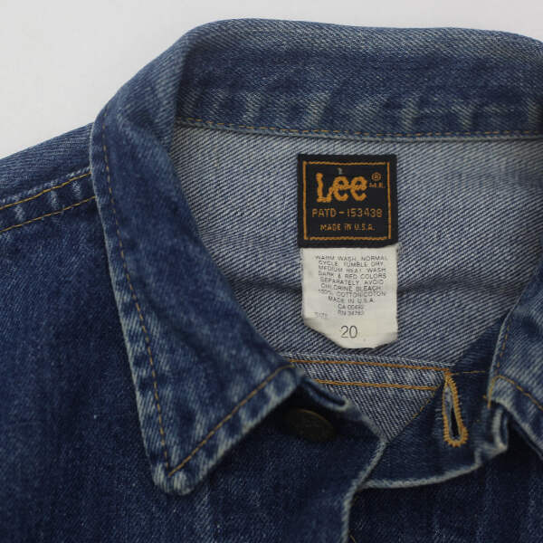 Vintage Lee PATD-153438 Denim Jacket Made in USA Size 20 | eBay
