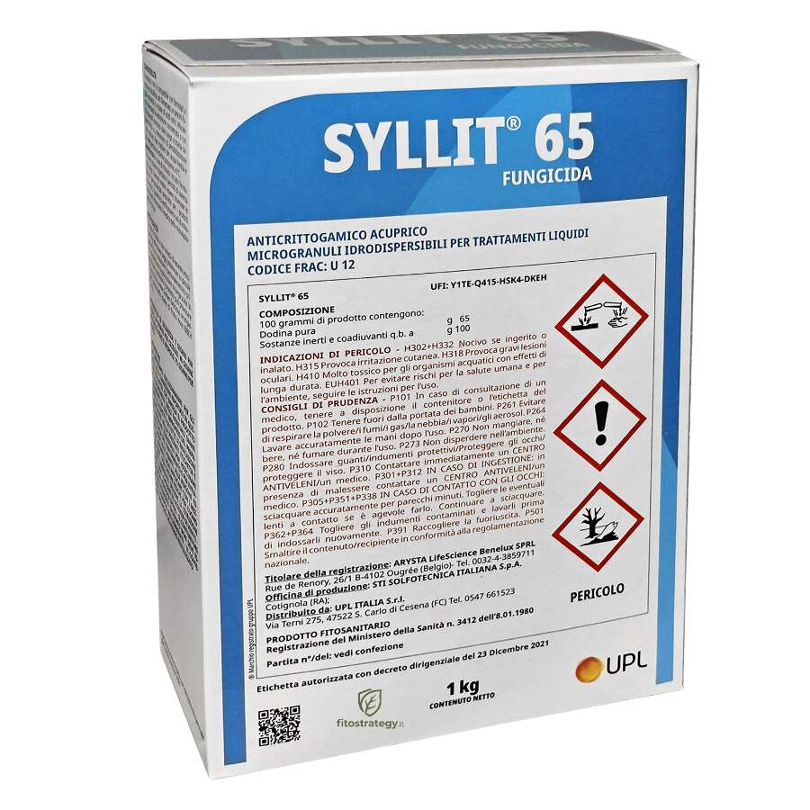 Syllit 65 Fungicida Dodina 1 Kg Polvere Bagnabile Per Ticchiolatura Melo Pero