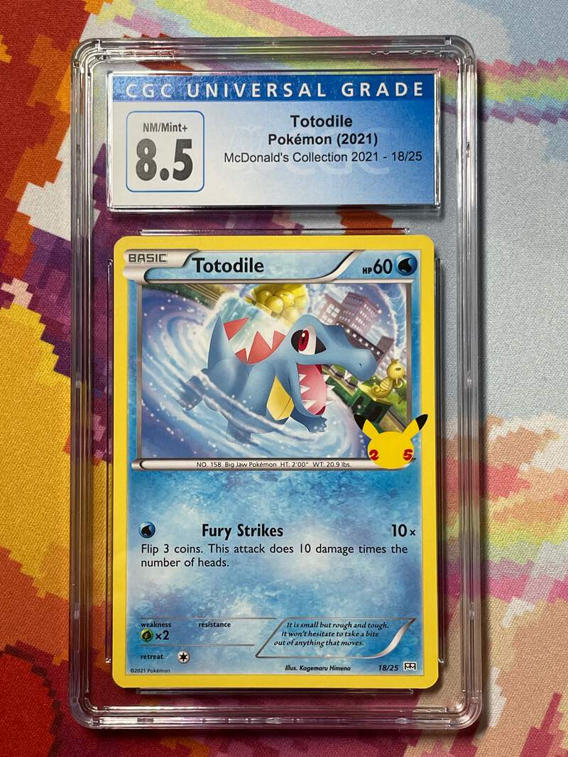 totodile pokemon card mcdonalds 2021 Pokémon McDonald's Collection Totodile 18/25 CGC 8.5 NM/Mint+