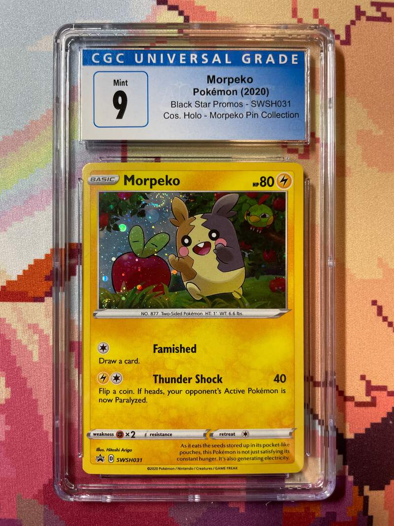 2020 Pokémon Black Star Promos Morpeko Holo (Swirl) SWSH031 CGC 9