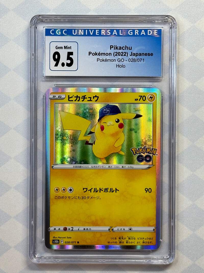 2022 Pokémon Japanese Pokemon GO Pikachu Holo 028/071 CGC 9.5 Gem