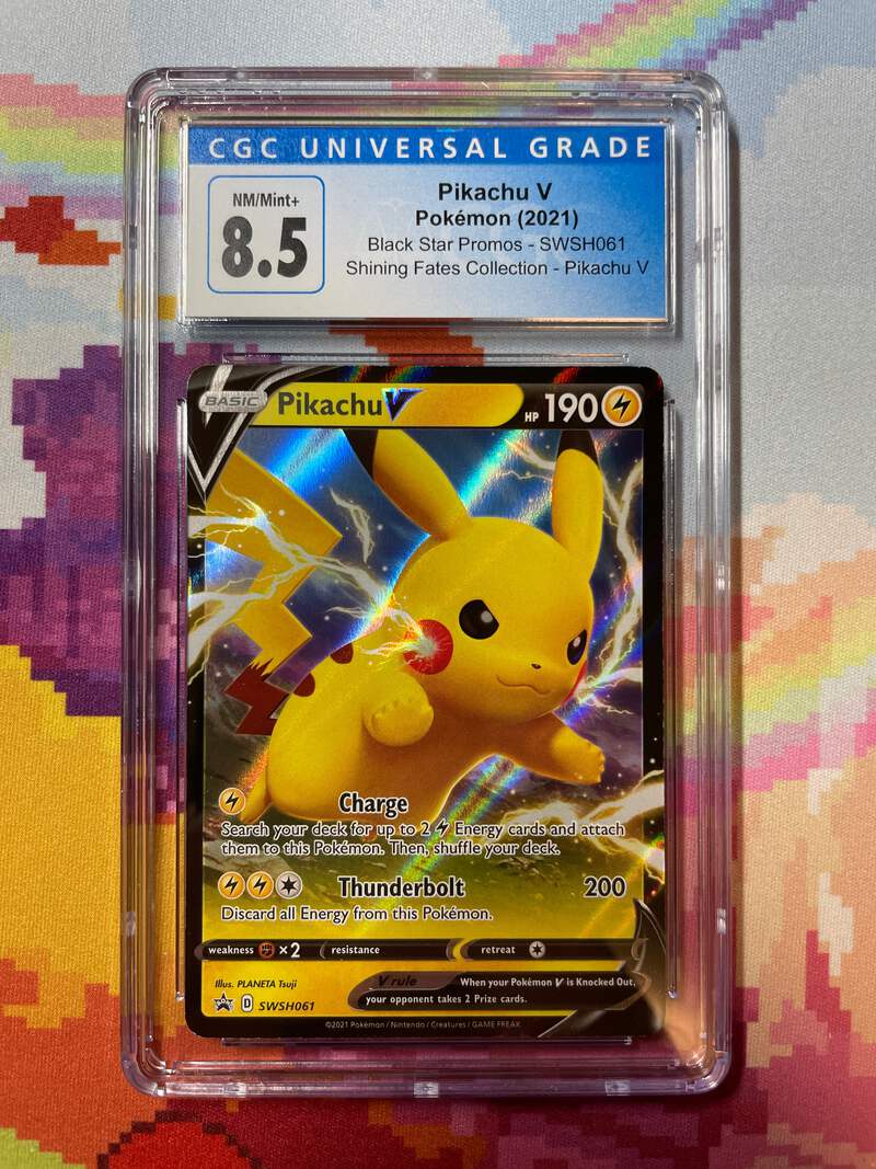 2021 Pokémon Black Star Promos Pikachu V SWSH061 CGC 8.5 NM/Mint+