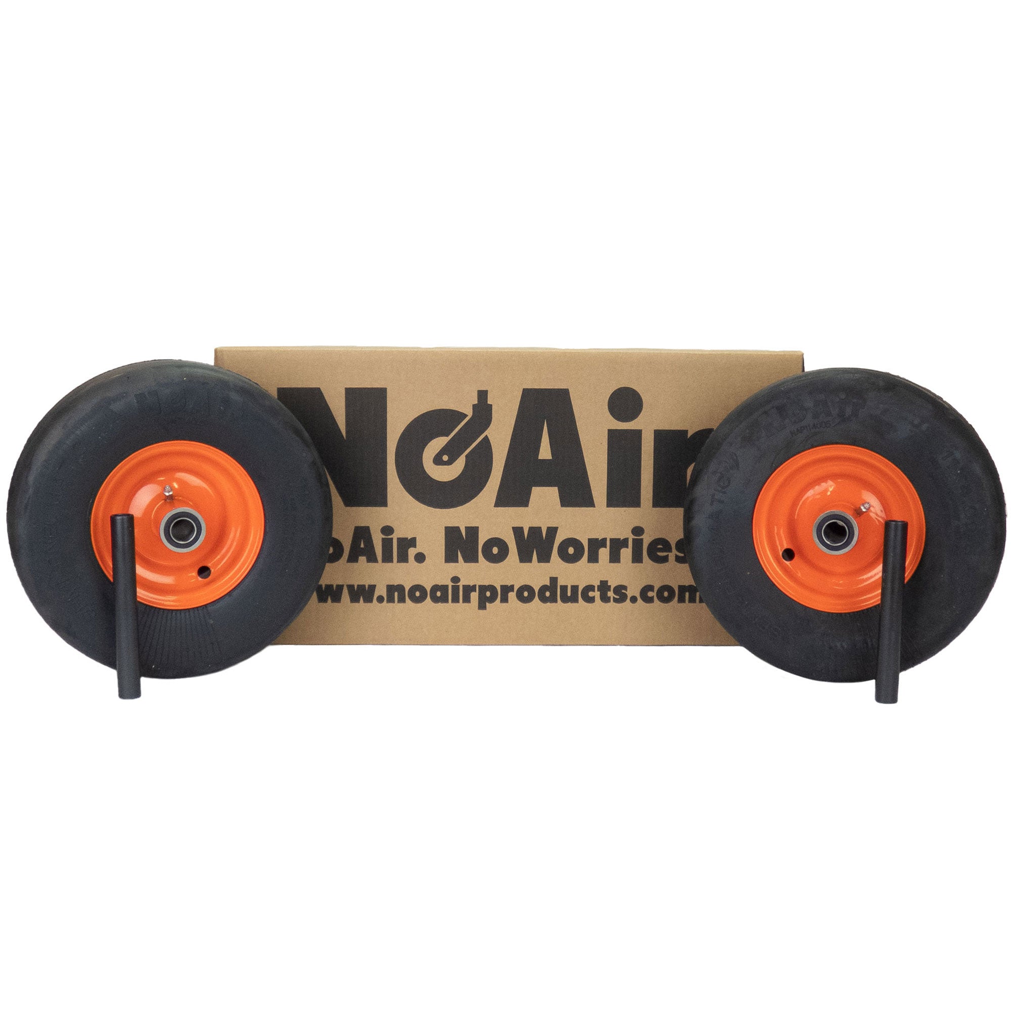 NoAir® (2) Flat Free Tire Assemblies 11x4.00-5 Fits Bad Boy MZ 42