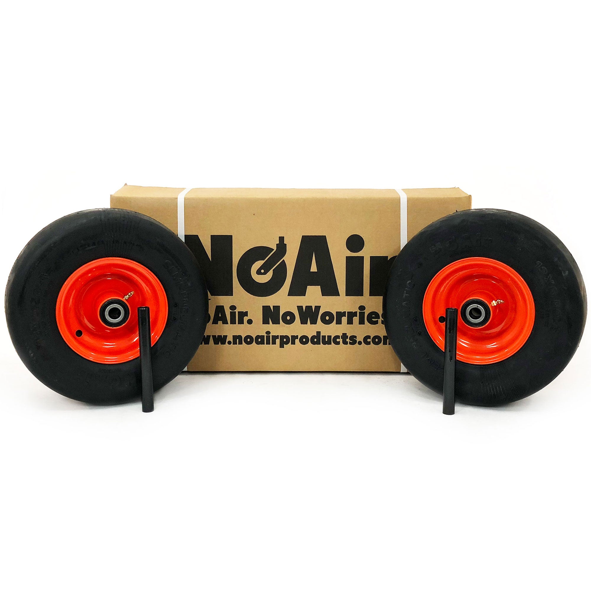 NoAir® (2) Flat Free Tire Assemblies 13x6.50-6 Kubota Z700 Series