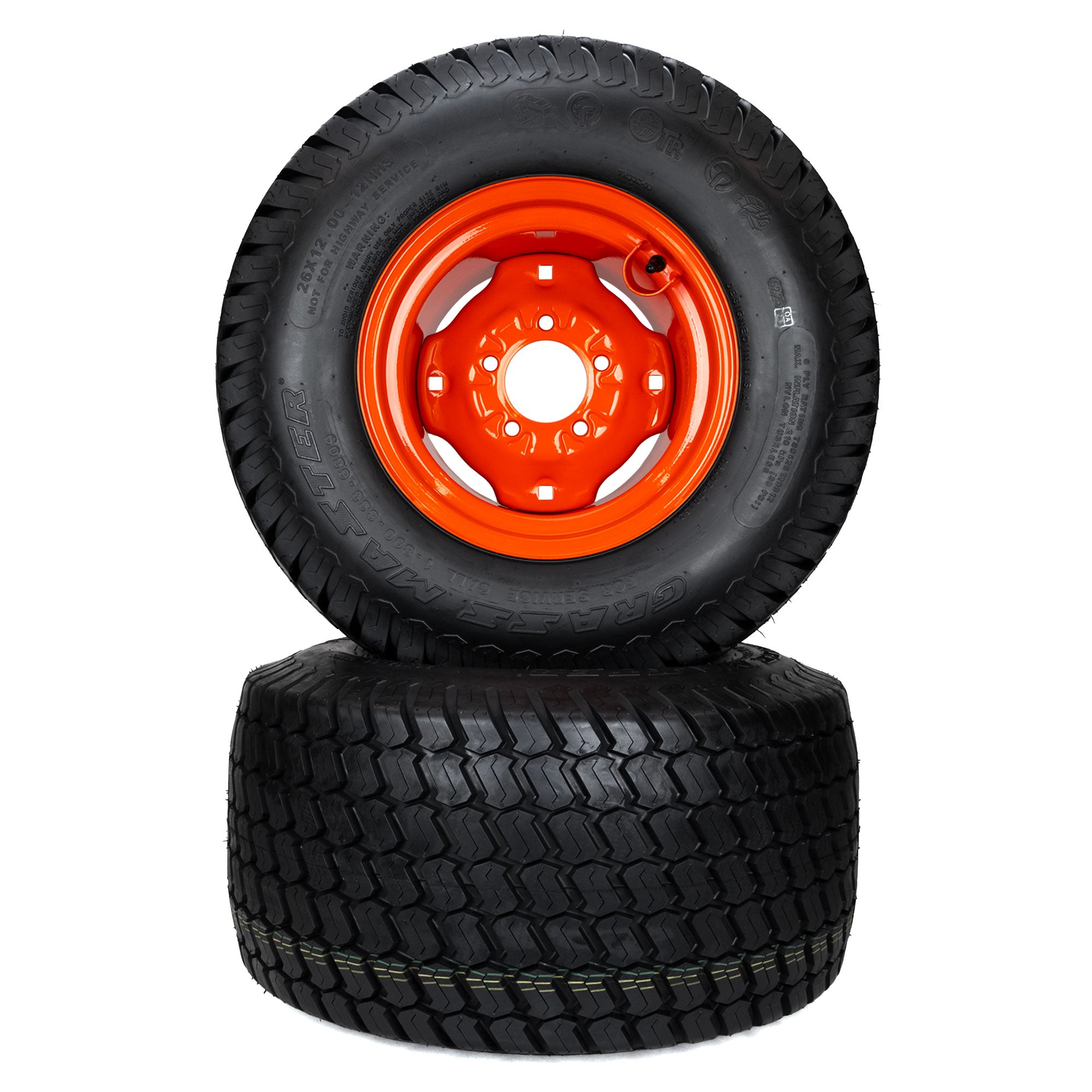 2) Turf Tire Assemblies 26x12.00-12 Fits Kubota BX Series K2561