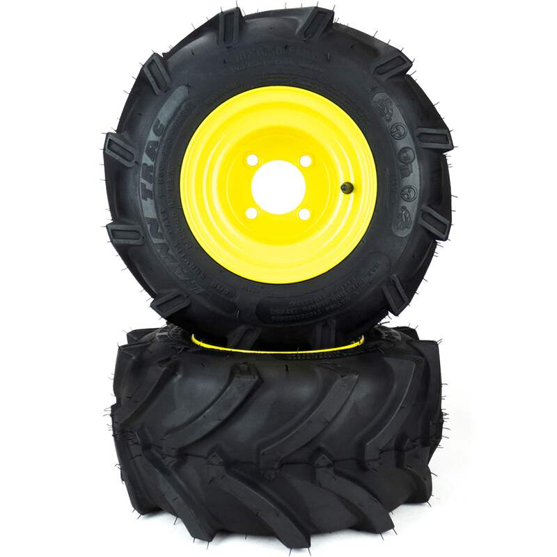2) Aggressive Tire Assemblies 18x8.50-8 John Deere ZTrak Z225 Z335