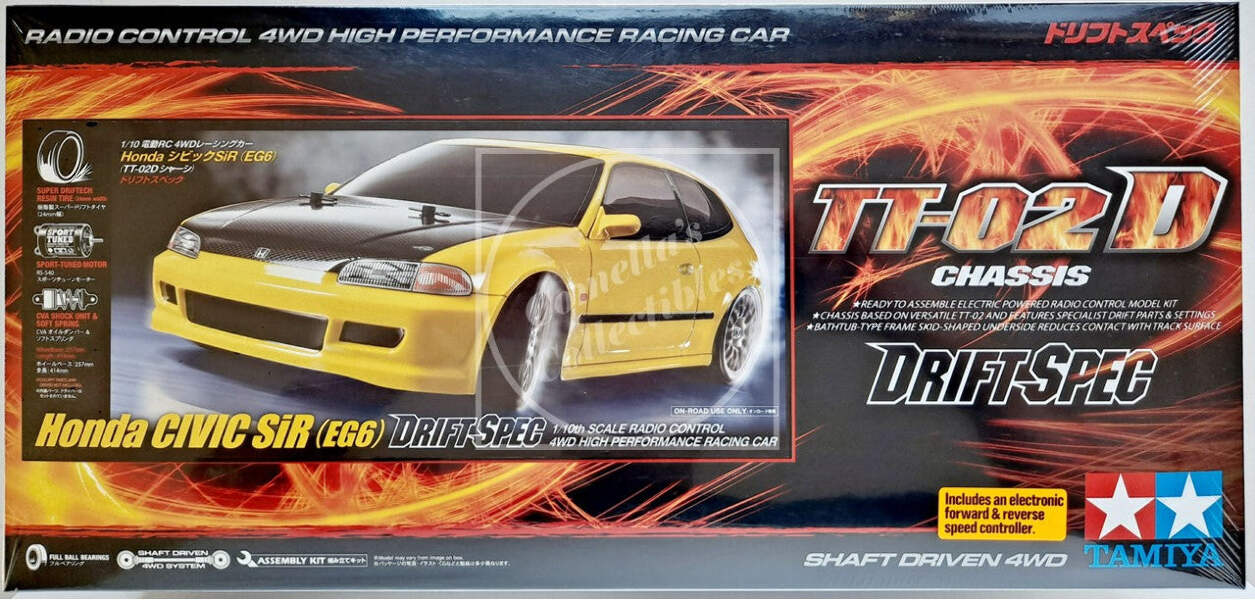 Tamiya RC 1/10 Honda Civic SiR (EG6) 4WD Drift Kit TT-02D