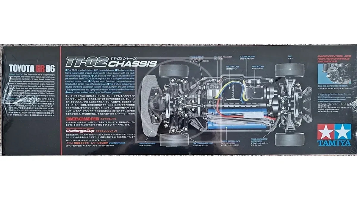 Tamiya 1/10 Toyota GR 86 4WD Racing Car Kit TT-02 Chassis Motor