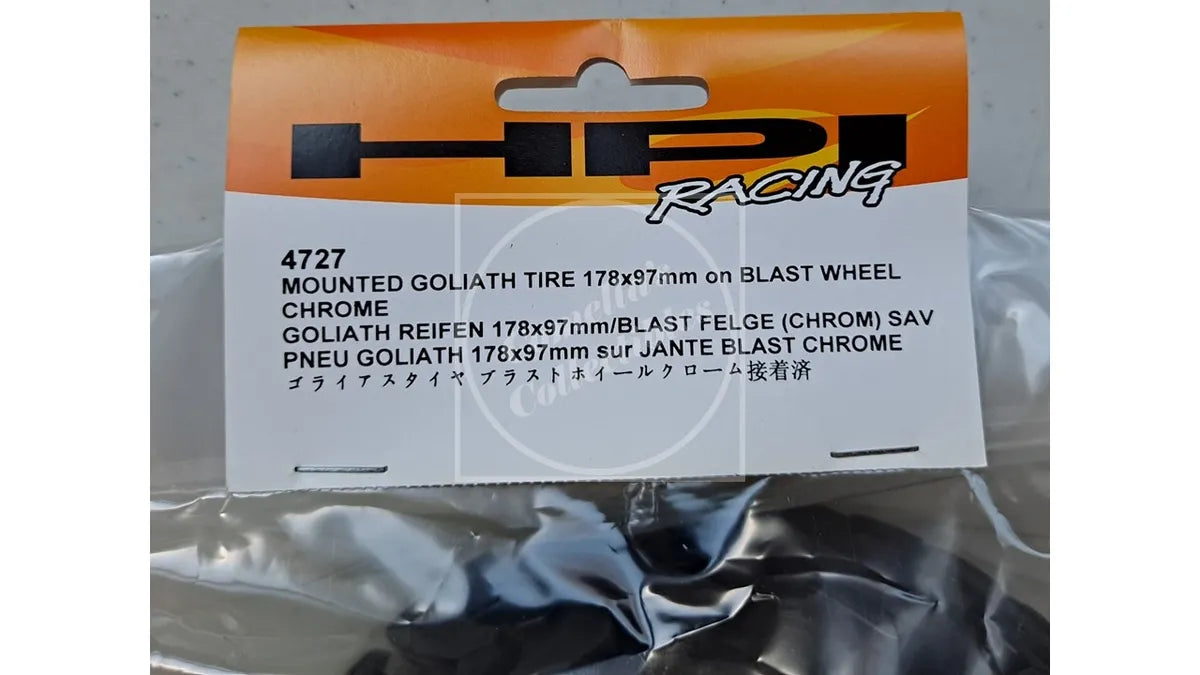 hpiサベージ　タイヤ　GOLIATH HPI Racing Mounted Goliath Tire & Blast Chrome Wheel (1 pr