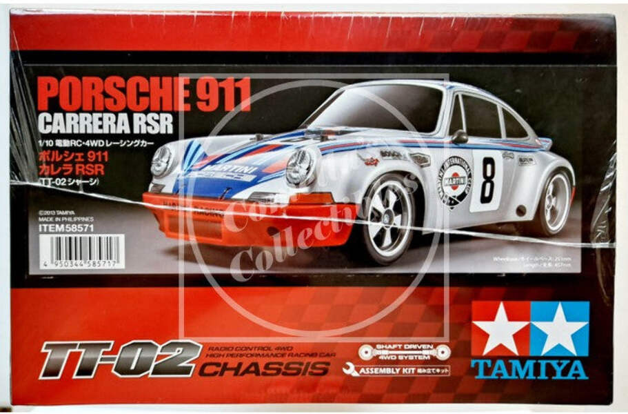 Tamiya 1/10 Porsche 911 Carrera RSR 4WD Kit TT-02 Chassis Motor