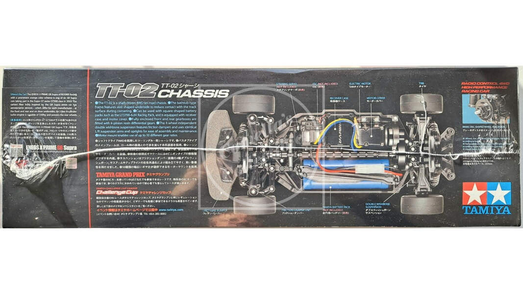 Tamiya 1/10 ENEOS X Prime GR Supra 4WD Kit TT-02 Chassis Motor Tamiya 1/10 ENEOS X Prime GR Supra 4WD Kit TT-02 Chassis Motor