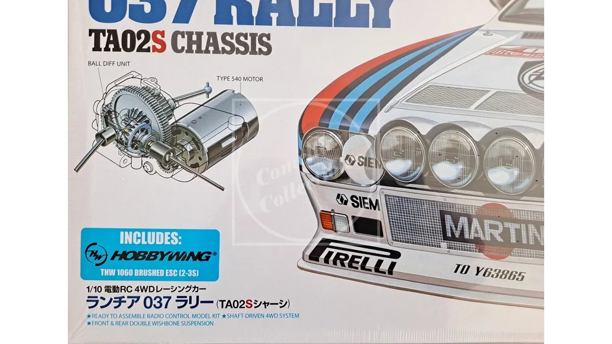 Tamiya RC 1/10 Lancia 037 Rally 4WD Kit TA02S Chassis w/ Motor