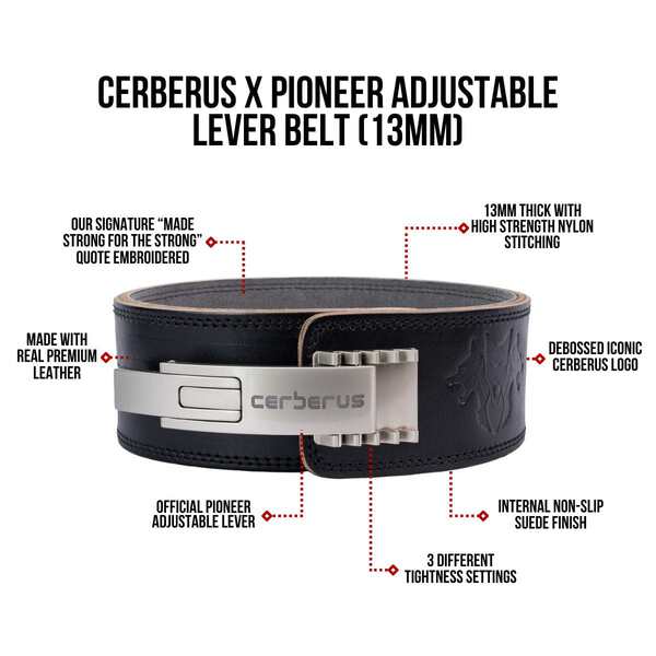 CERBERUS X Pioneer Adjustable Lever Belt (13mm) Top Quality