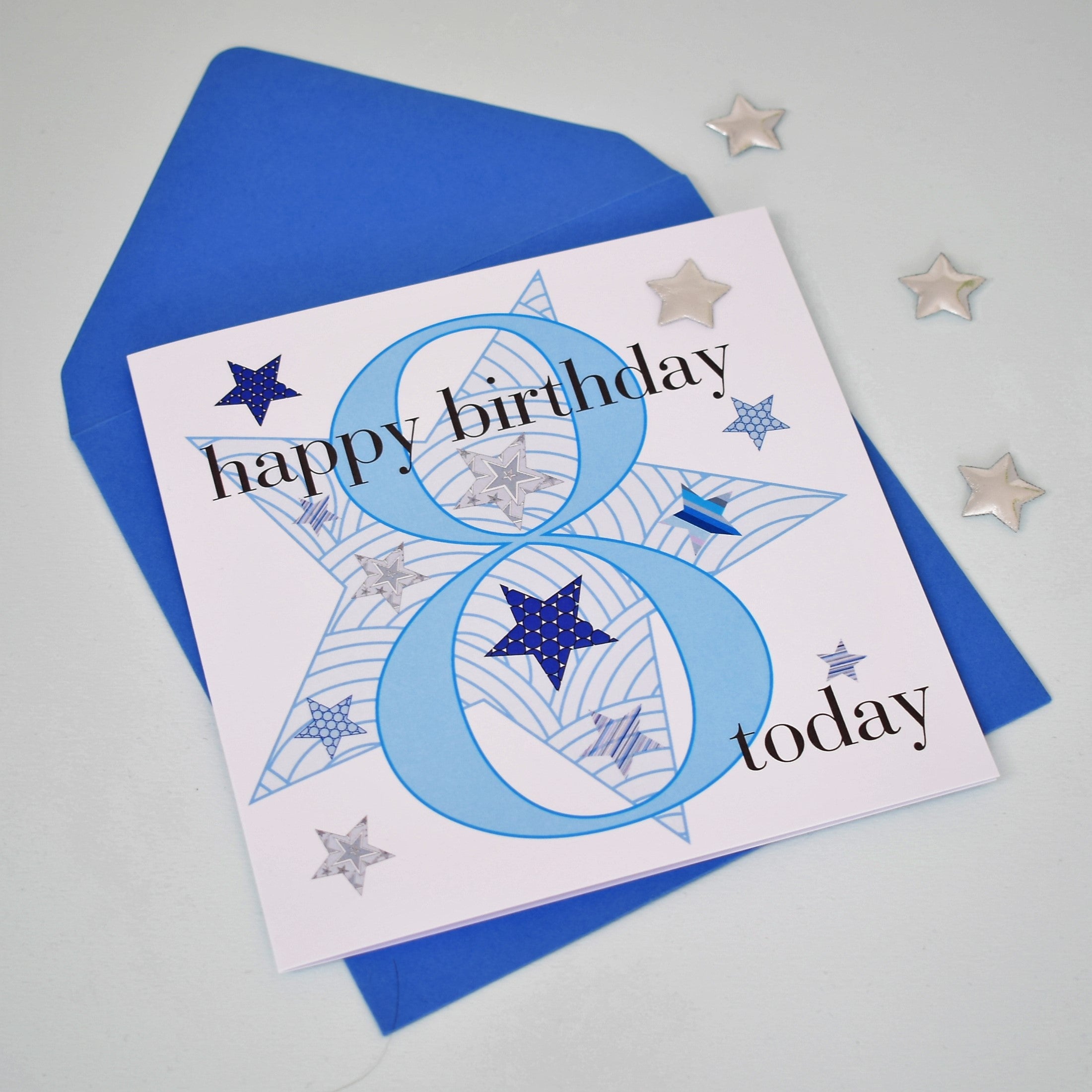 【8】BIRTH バース ポスター Birthday Card, Age 8 Boy, Happy 8th Birthday, Embellished
