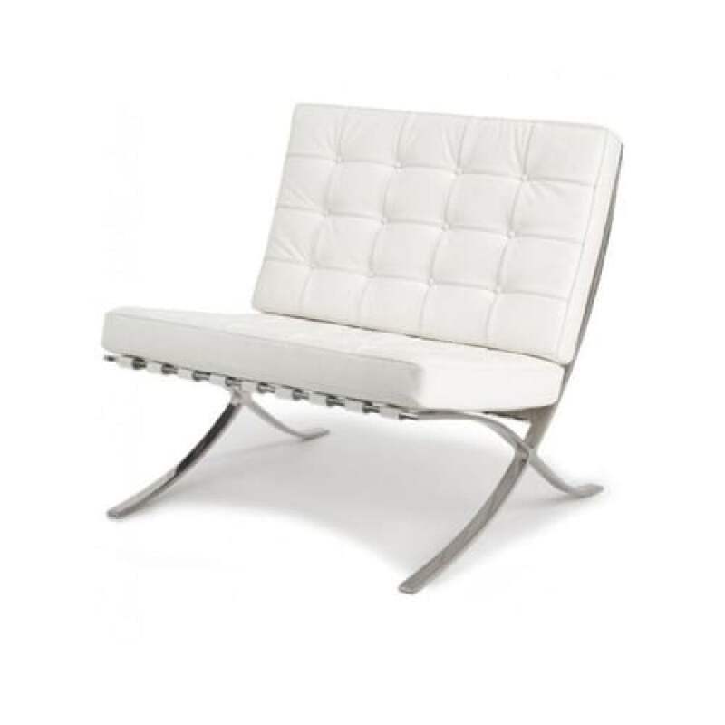 Mies Van Der Rohe Replica Barcelona Chair Premium Leather White