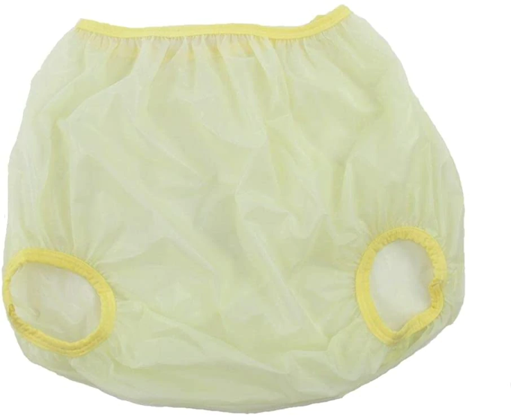 PVC Incontinence Diaper Pants Rubber Pants Adult Baby Yellow Clear
