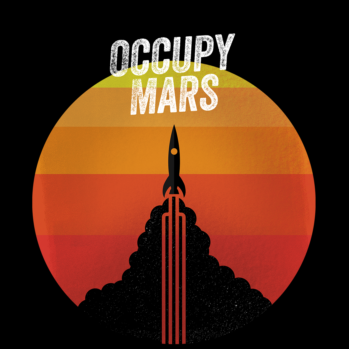 Occupy Mars Amazing Nasa Space SpaceX Rocket Stars Crew Neck T Shirt