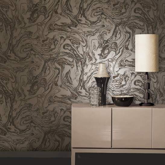 Metallic Marble Effect Wallpaper Brown Bronze Ebay