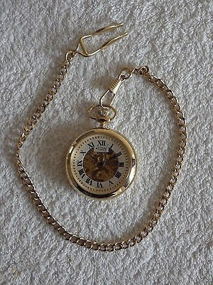 rotary skeleton pocket watch