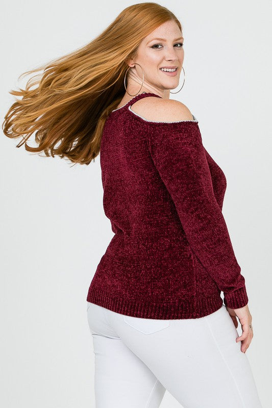 plus size cold shoulder sweatshirts