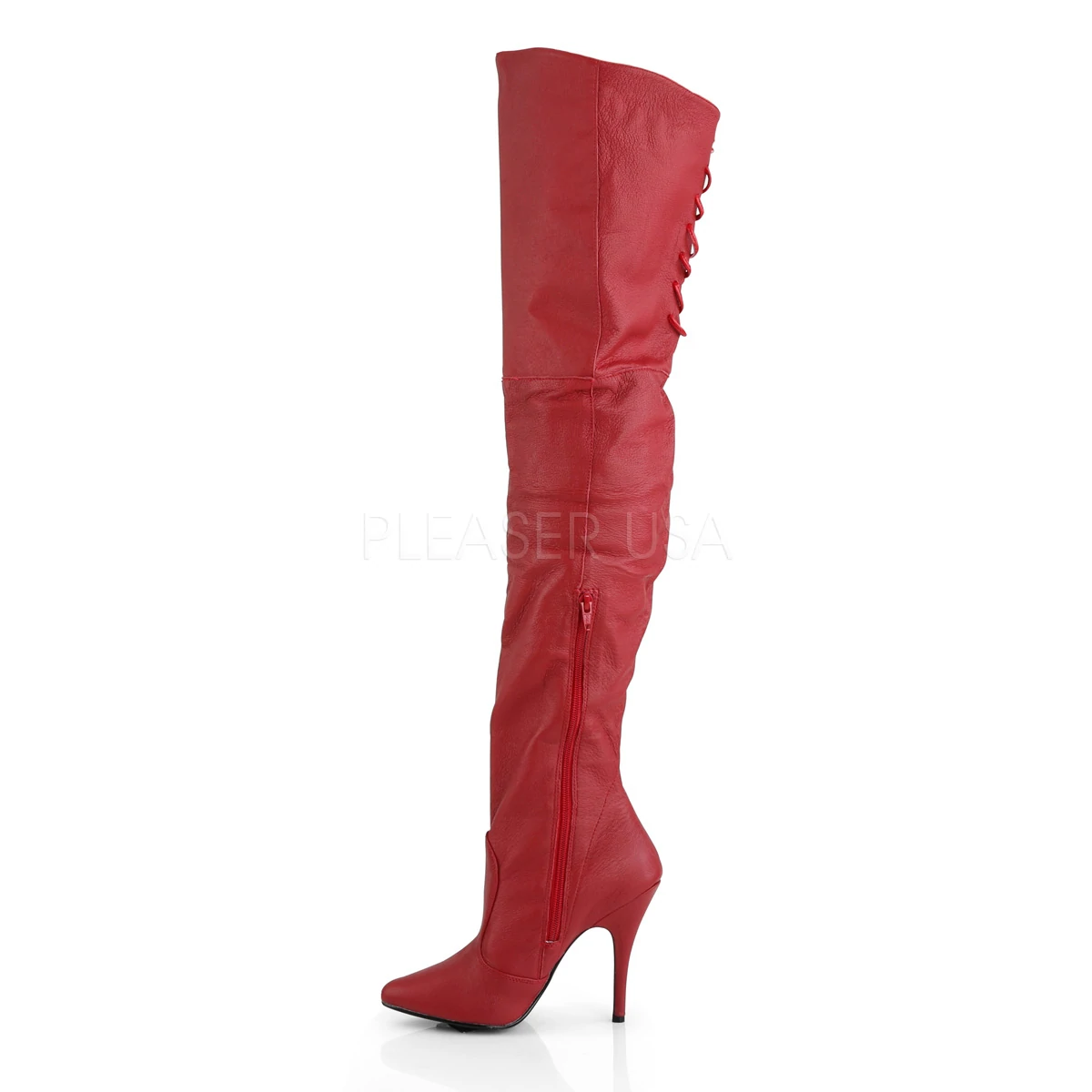 sexy red leather boots