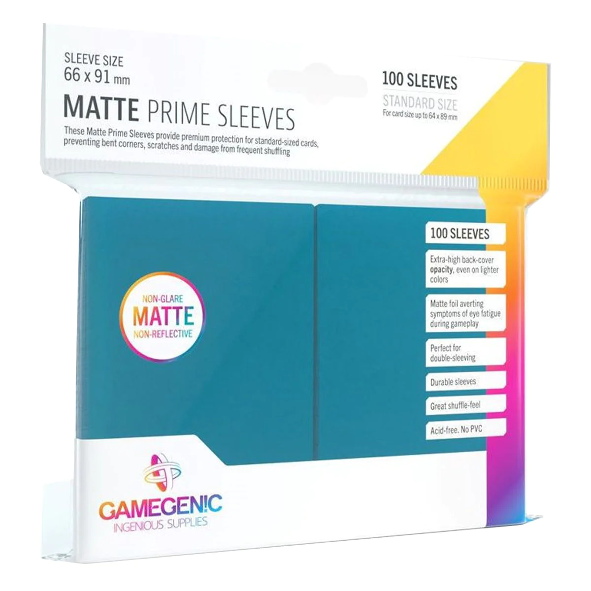 Gamegenic Matte Prime Card Sleeves Blue (66mm x 91mm) (100 Sleeves Per Pack)