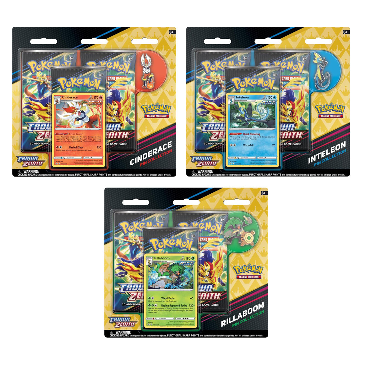 Crown Zenith Pin Blisters (Set of 3) Pokemon TCG | eBay