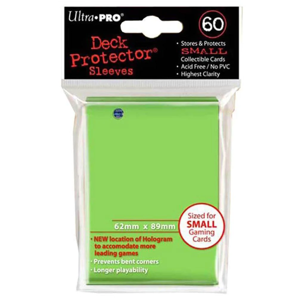 ULTRA PRO Deck Protector Sleeves Small 60ct 62 x 89 Lime Green Yugioh