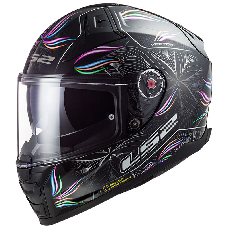 LS2 FF811 Vector 2 Motorcycle Helmet - Tropical Black/White