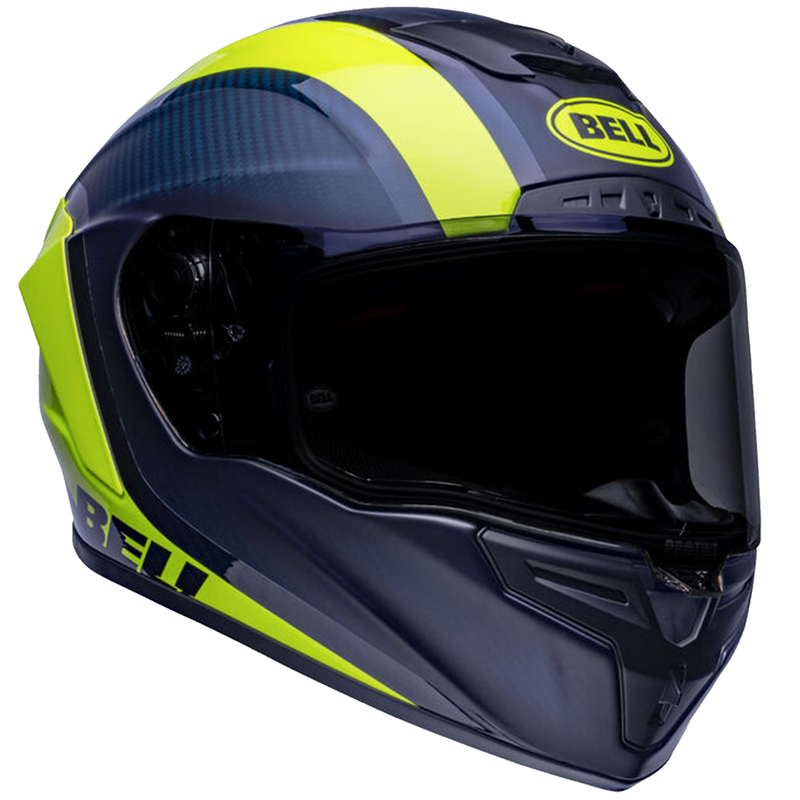 Bell Race Star Flex DLX Motorcycle Helmet Tantrum 2 Blue Yellow & Protint Visor