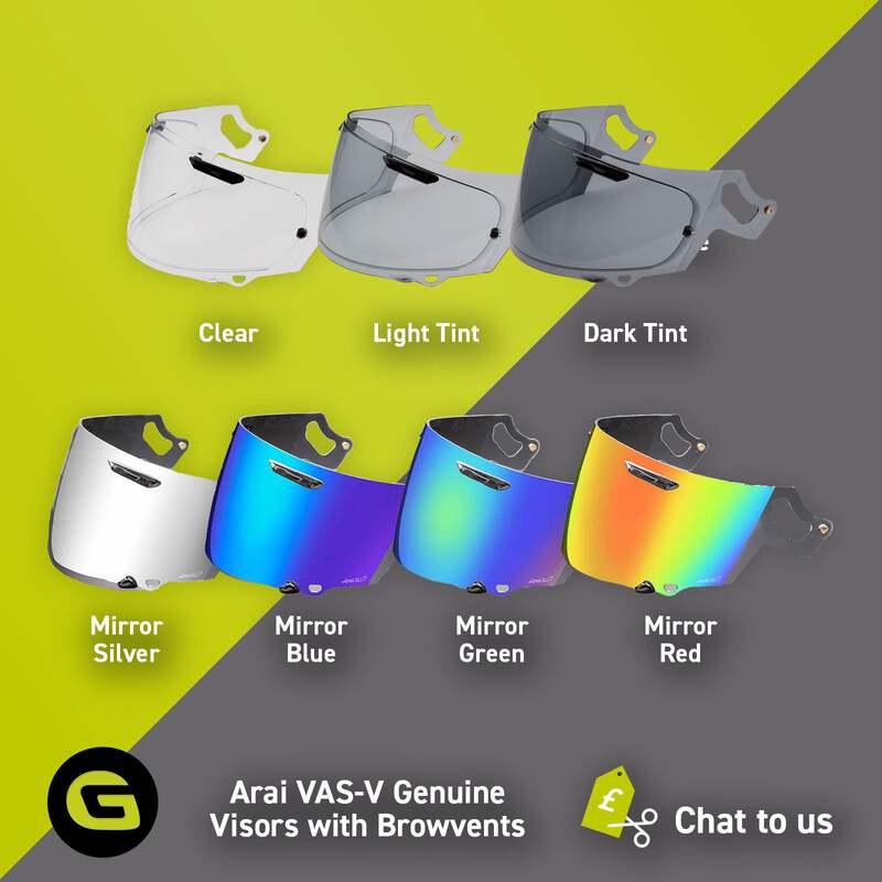 Arai VAS-V Max Vision Motorcycle Visors-with Browvents (RX-7V/EVO, Quantic, QV PRO AND CHASER X)