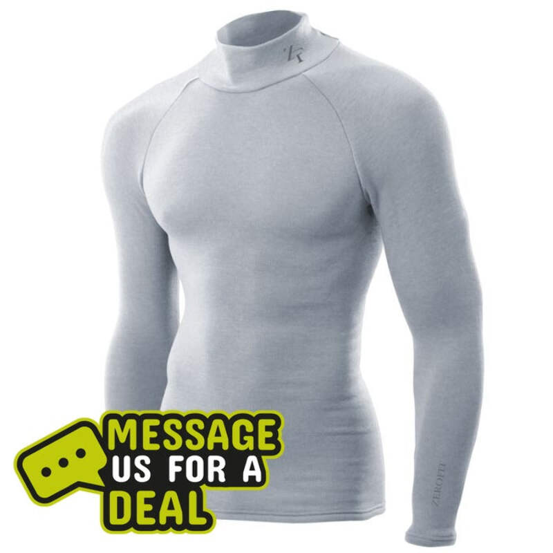 Zero Fit Ultimate Heat Hub Base Layer Mock Neck. Long Sleeve -Grey