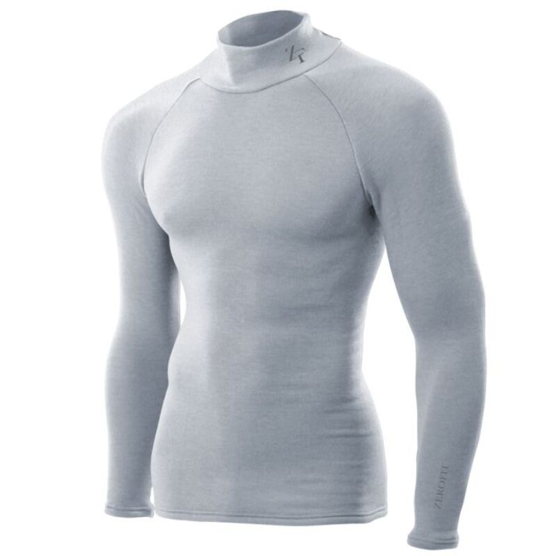 Zerofit Motorcycle Ultimate Heat Hub Base Layer Crew Neck. Long Sleeve -Grey