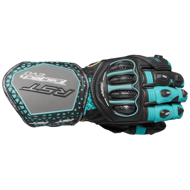 RST Tractech Evo 4 Ladies Motorbike Motorcycle Gloves - BLUE/AQUA/GREY