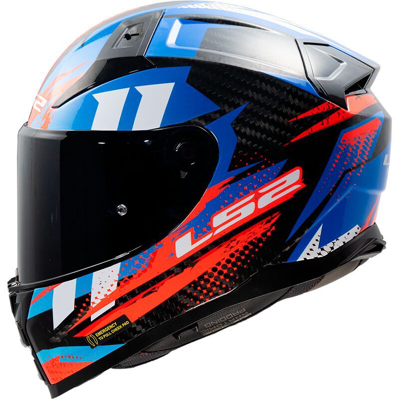 LS2 FF811 VECTOR 2 C Motorcycle Helmet TANTIC RED BLUE FREE Dark Visor & Bag