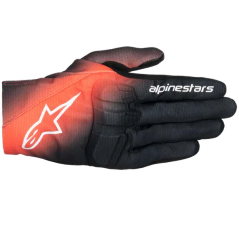 Alpinestars Reef V2 Motorcycle Motorbike Gloves  Black Red Fluo White