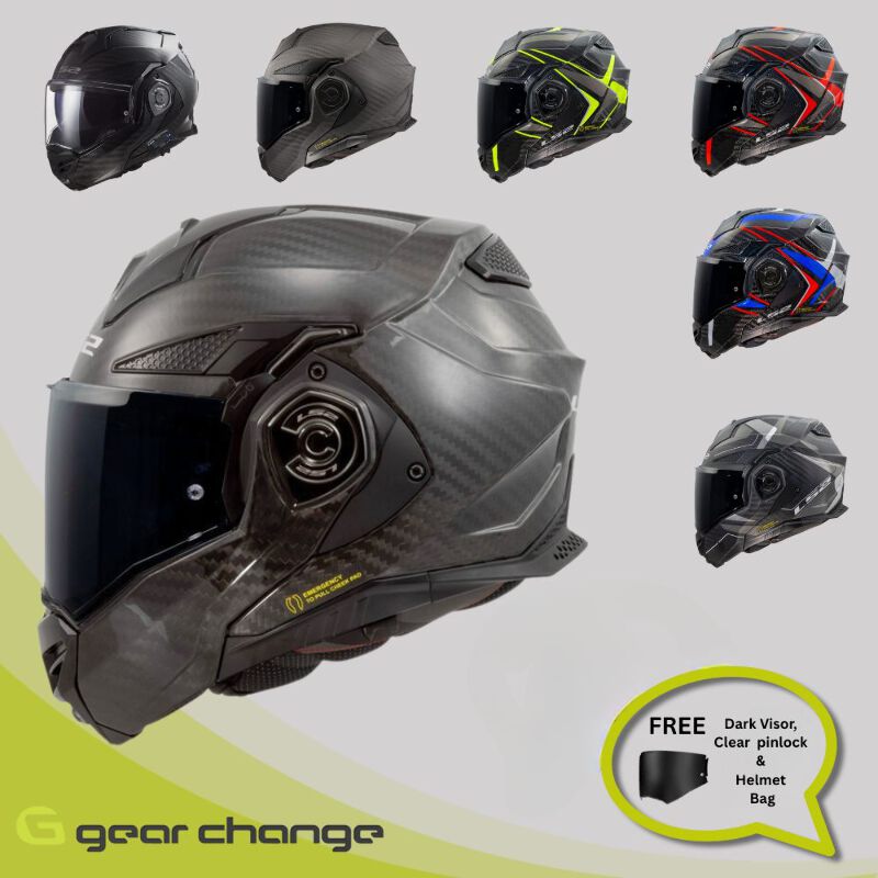 LS2 FF901 ADVANT X CARBON Modular Flip-Front Motorcycle Helmet ECE 22.06