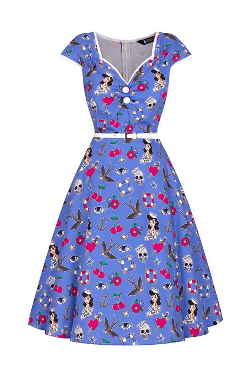 Nautical Dreams Isabella Dress 16-30 Lady V Vintage London Tattoos Pinup  50s | eBay UK