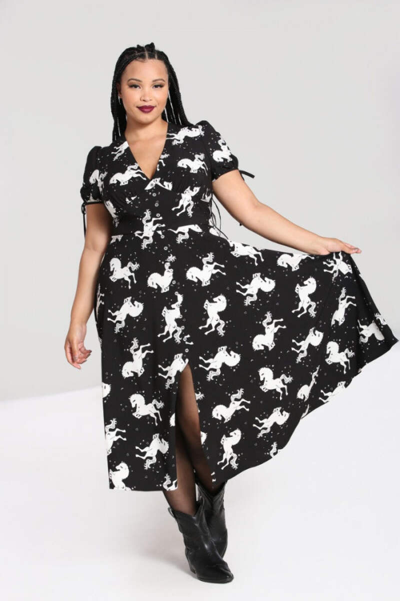 knee length dresses for ladies Hell Bunny Rhianne Lace 70's Maxi Dress Green main image 1