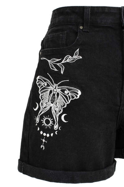 Metamorphosis Shorts Hell Bunny XL 2xl 16 18 denim goth alt moth