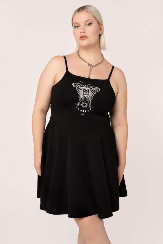 Metamorphosis Dress Hell Bunny XL-4XL 16-22 goth alt moth corset back black  | eBay UK