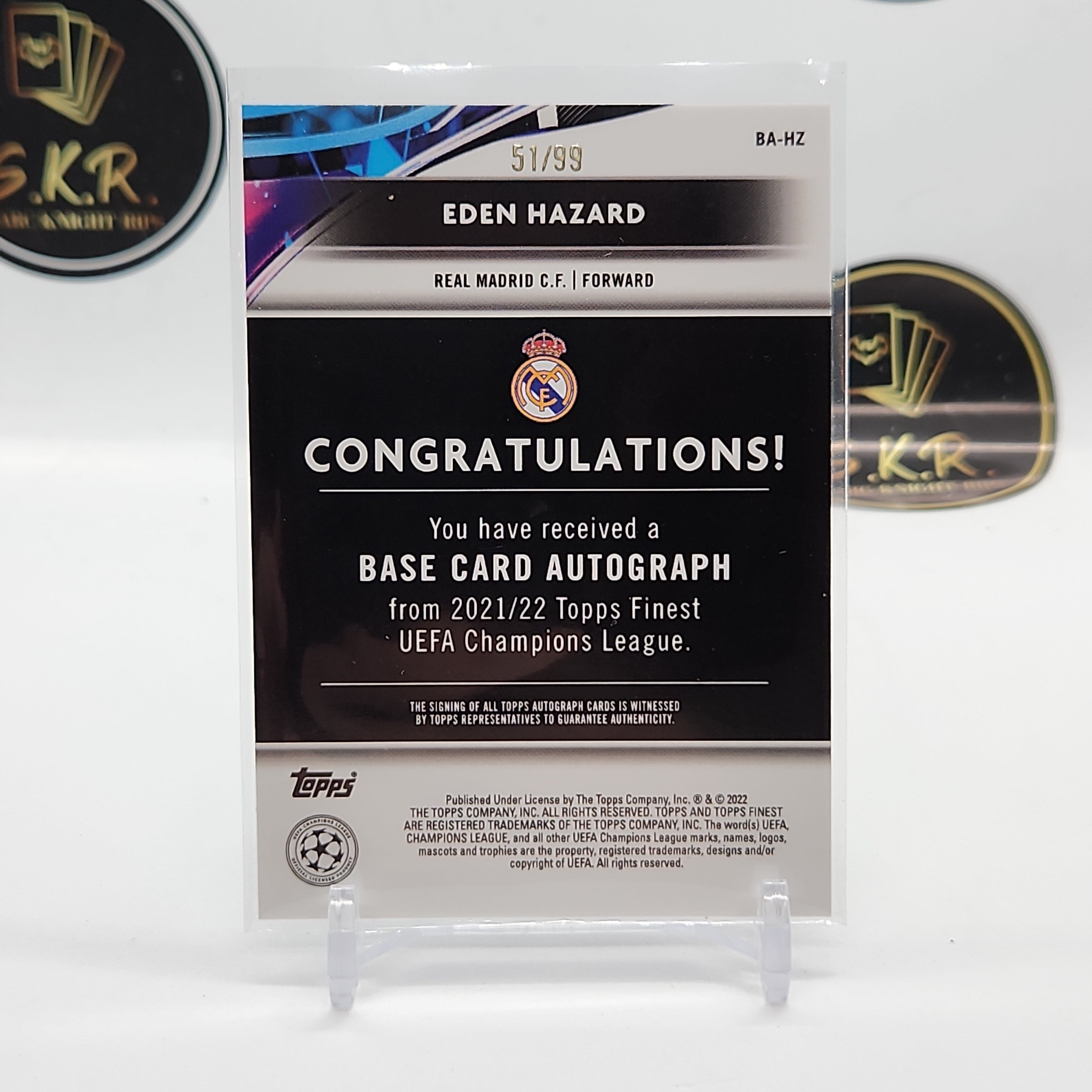 Eden Hazard Base Autograph /99 #BA-HZ | eBay